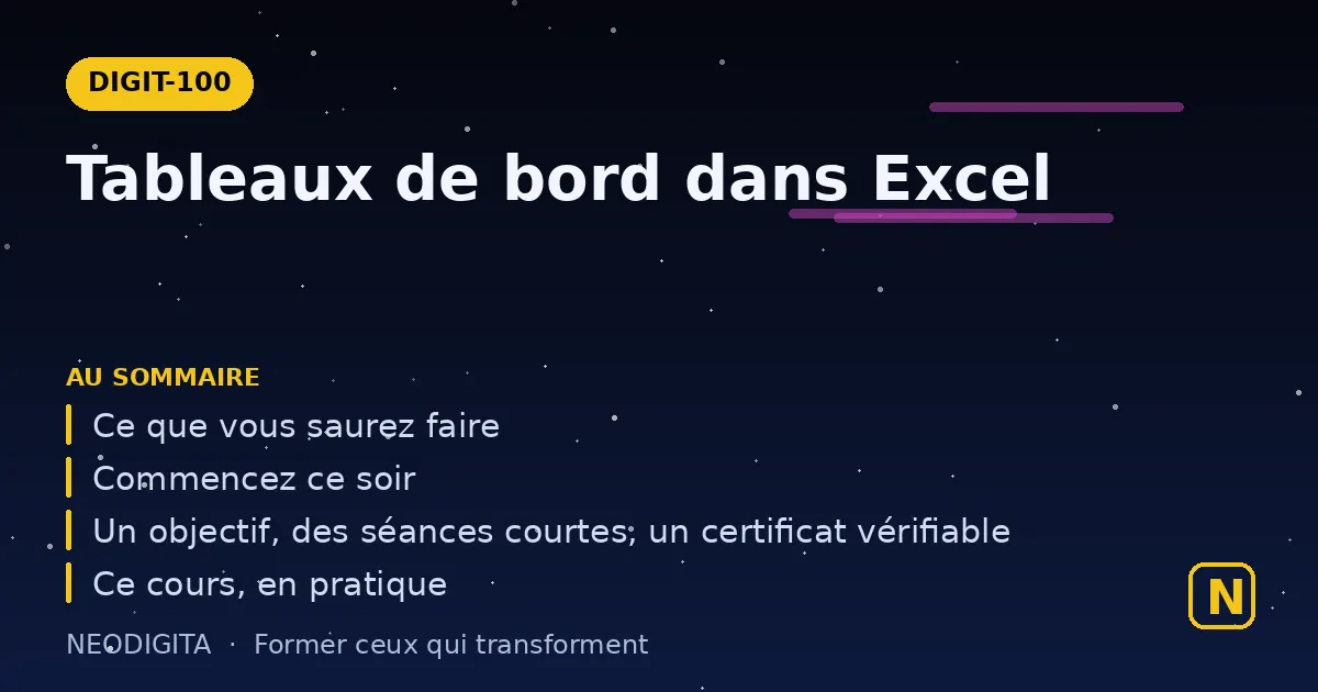 Schéma : Tableaux de bord dans Excel