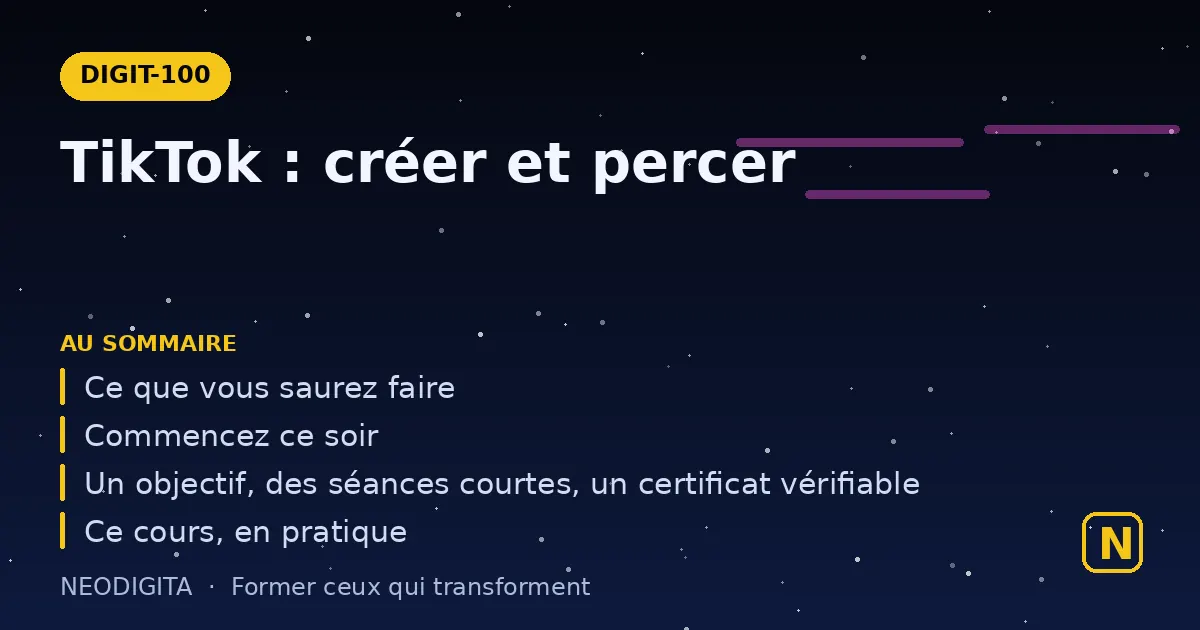 Schéma : TikTok : créer et percer