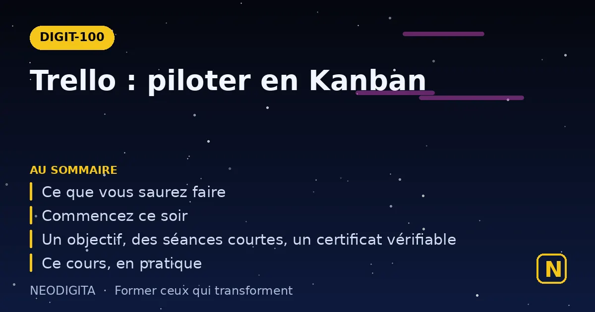 Schéma : Trello : piloter en Kanban