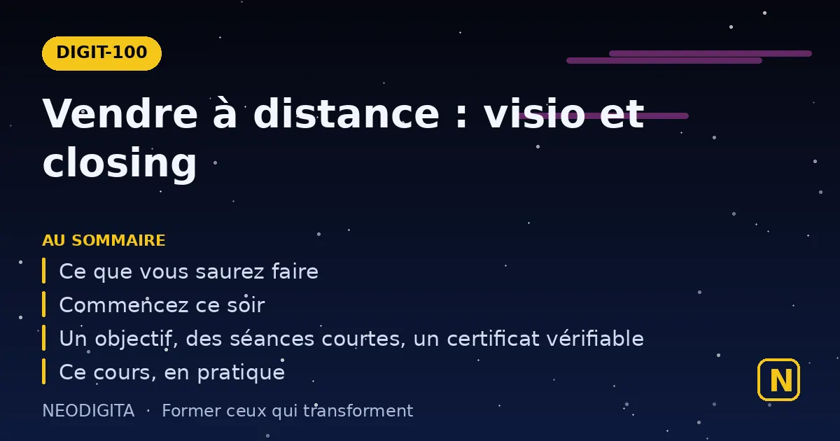 Schéma : Vendre à distance : visio et closing