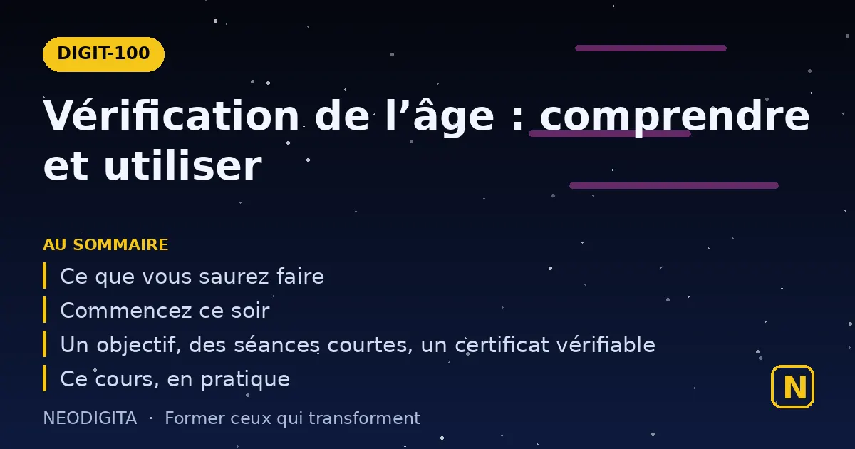 Schéma : Vérification de l’âge : comprendre et utiliser