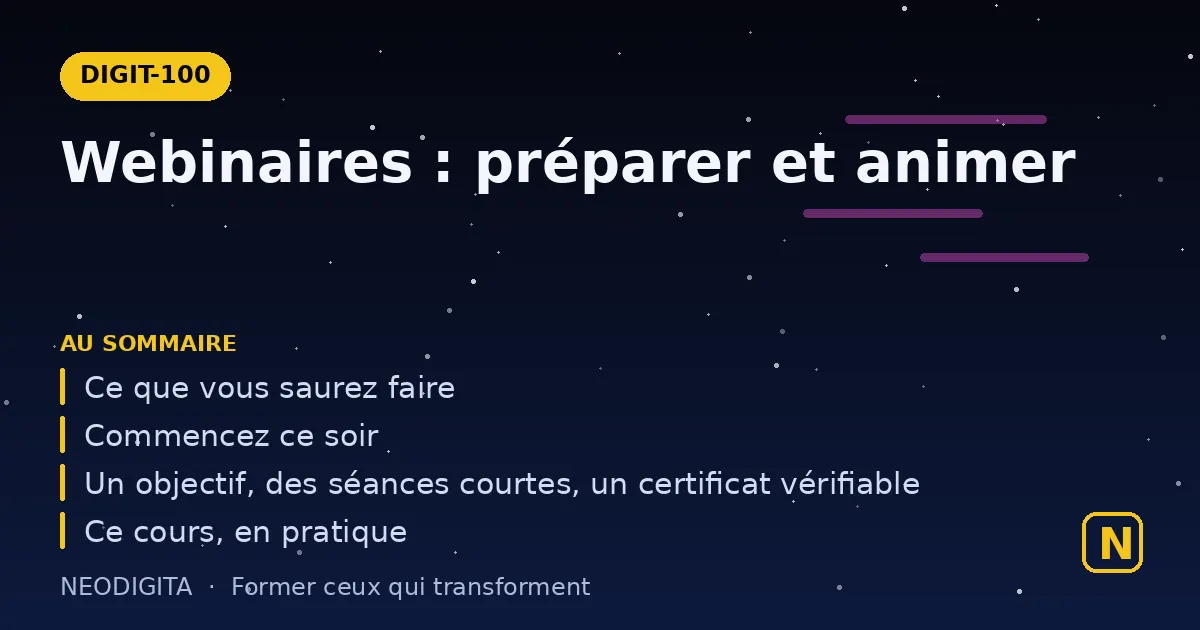 Schéma : Webinaires : préparer et animer