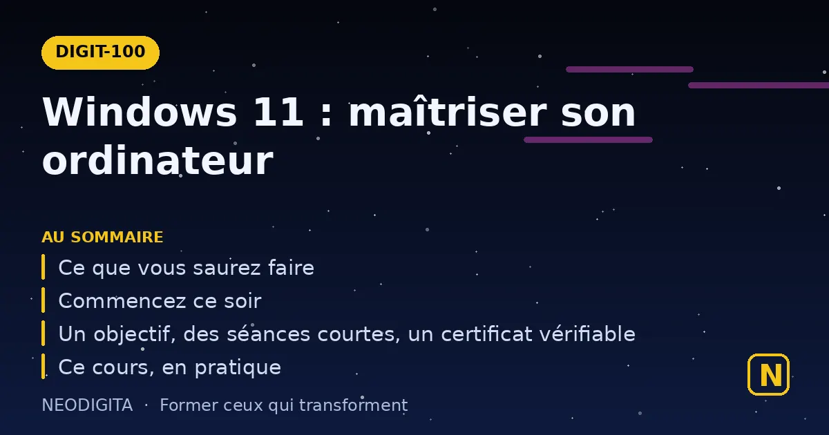 Schéma : Windows 11 : maîtriser son ordinateur