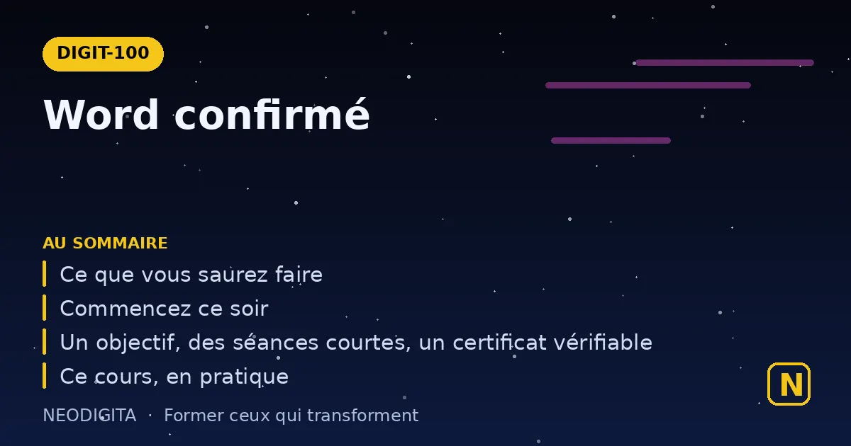 Schéma : Word confirmé