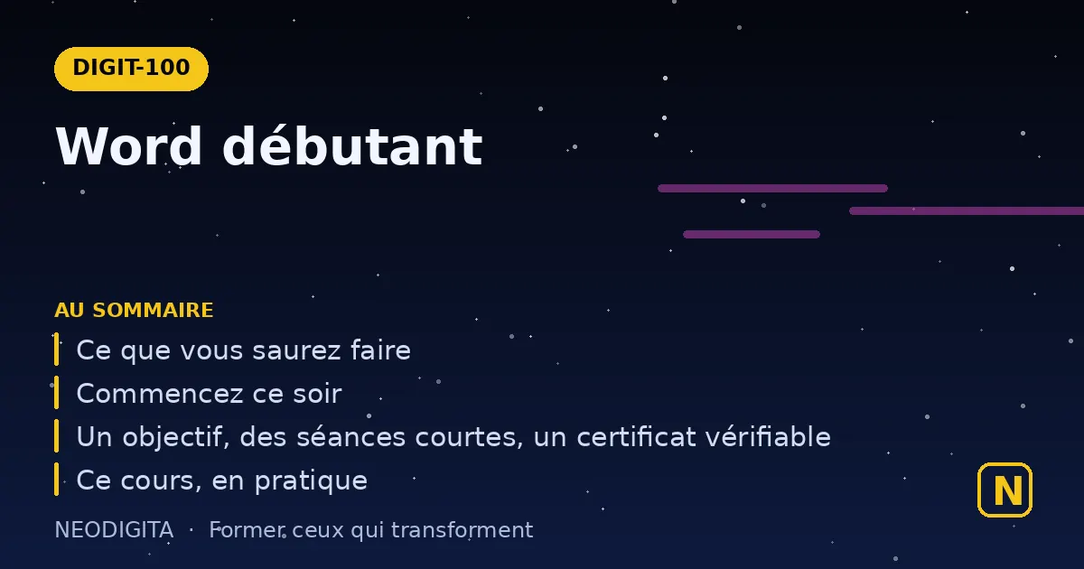Schéma : Word débutant