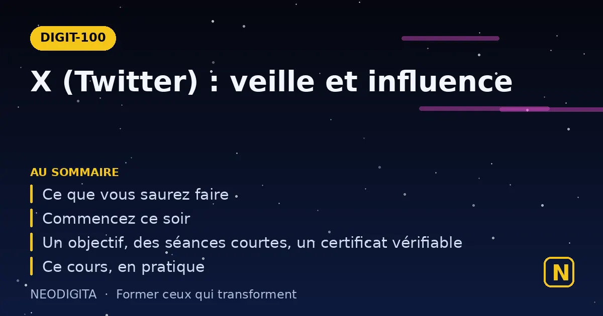 Schéma : X (Twitter) : veille et influence