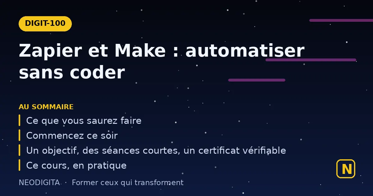 Schéma : Zapier et Make : automatiser sans coder