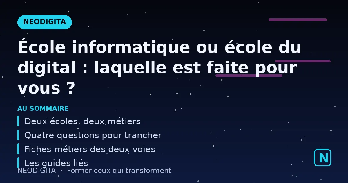 Schéma : École informatique ou école du digital : laquelle est faite pour vous ?