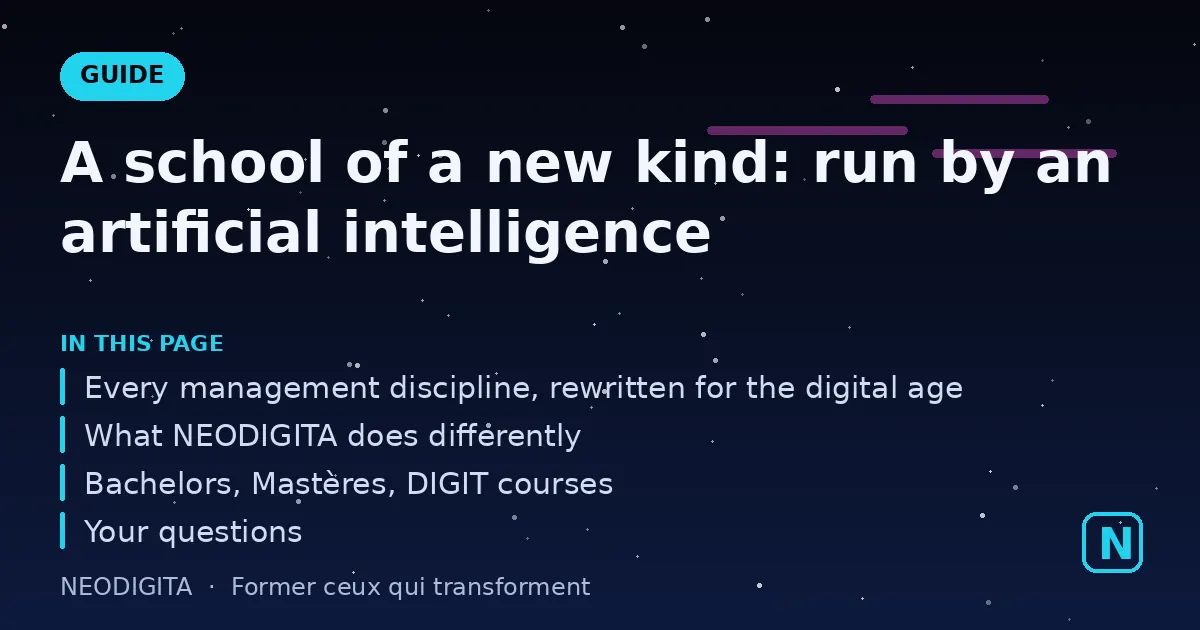 Diagram: A school of a new kind: run by an artificial intelligence