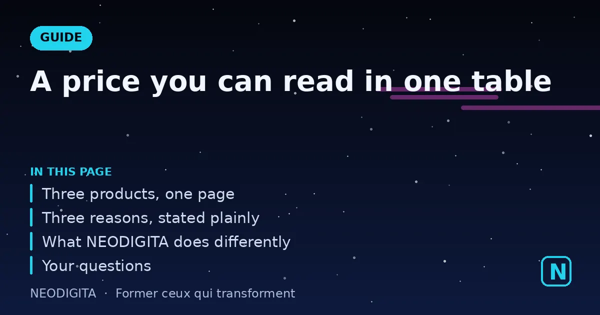 Diagram: A price you can read in one table
