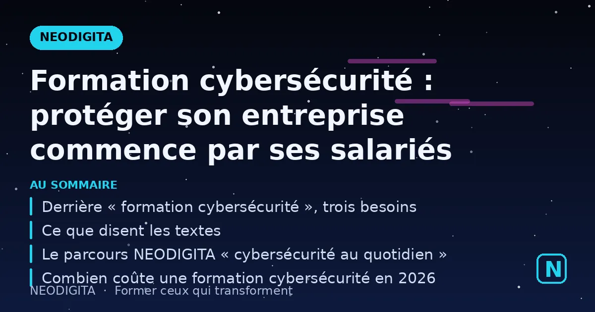 Schéma : Formation cybersécurité : protéger son entreprise commence par ses salariés