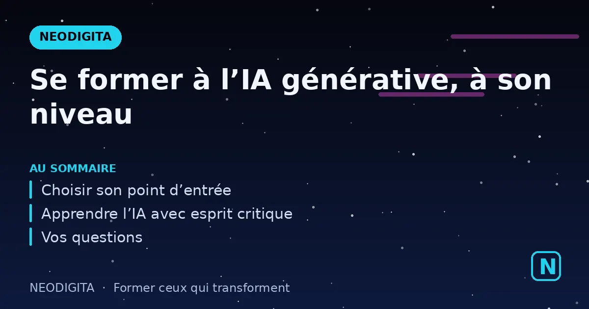 Schéma : Se former à l’IA générative, à son niveau