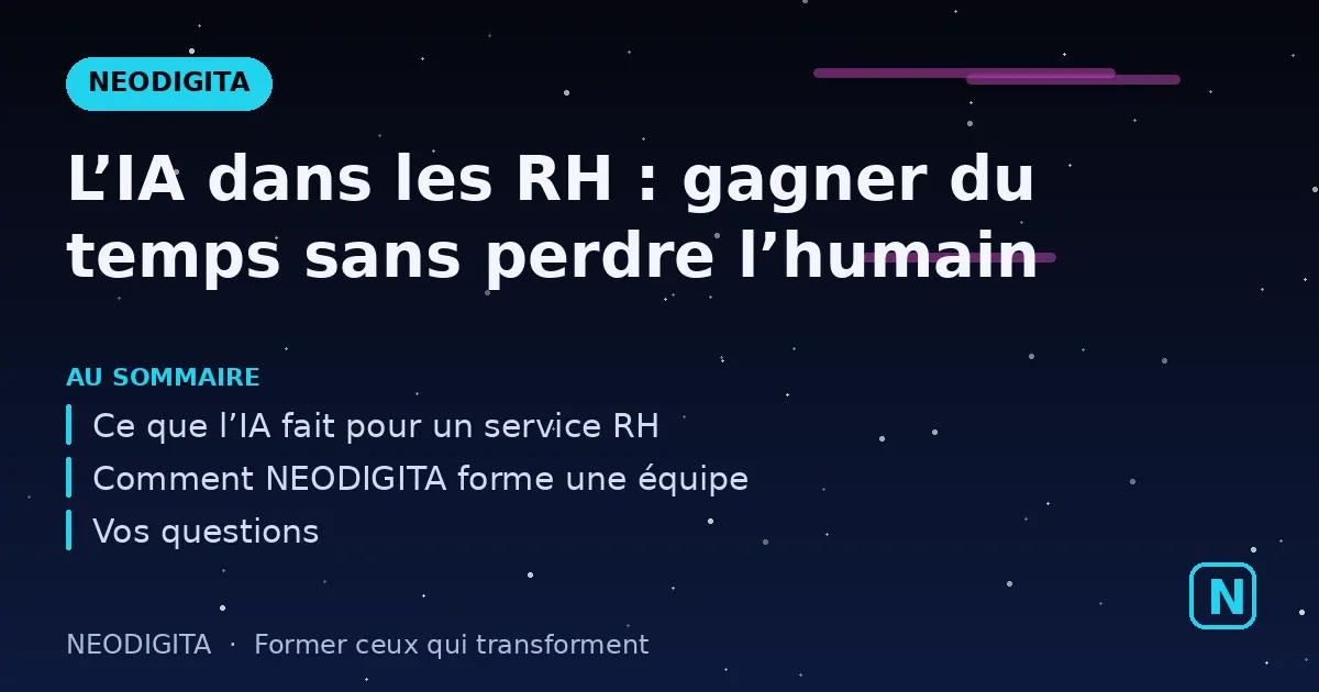 Schéma : L’IA dans les RH : gagner du temps sans perdre l’humain