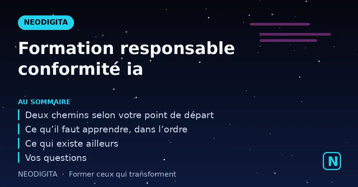 Schéma : Formation responsable conformité ia