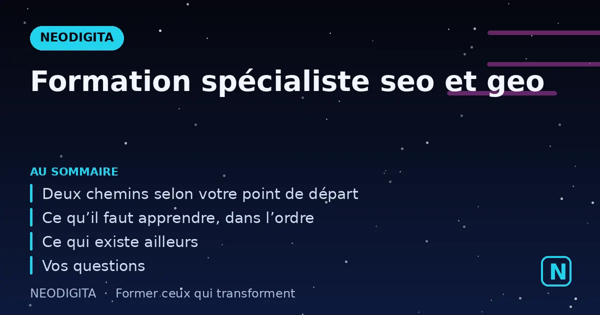 Schéma : Formation spécialiste seo et geo
