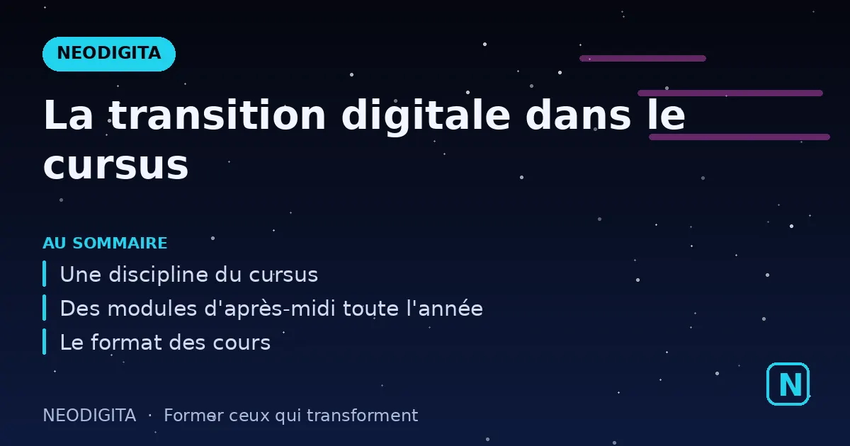 Schéma : La transition digitale dans le cursus