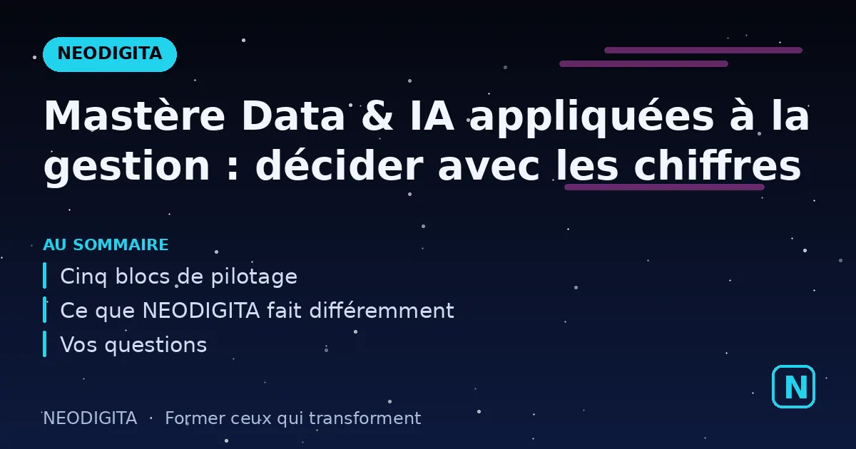 Schéma : Mastère Data & IA appliquées à la gestion : décider avec les chiffres