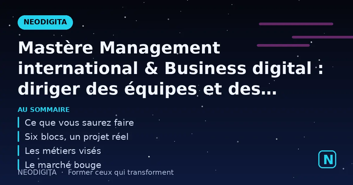Schéma : Mastère Management international & Business digital : diriger des équipes et des marchés s
