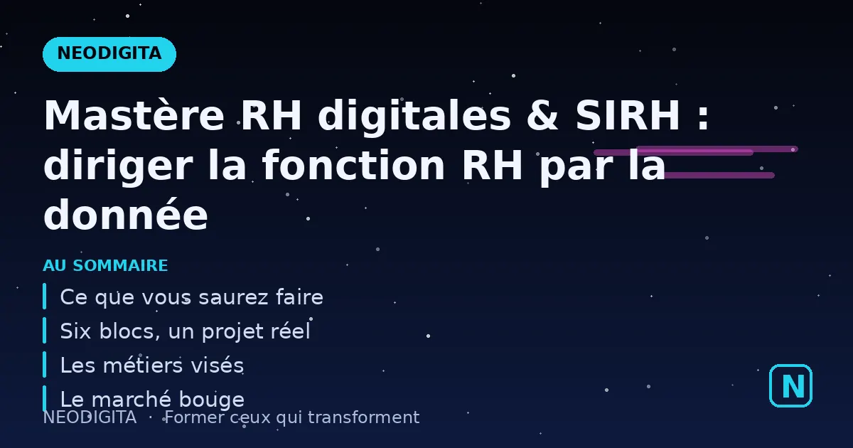 Schéma : Mastère RH digitales & SIRH : diriger la fonction RH par la donnée