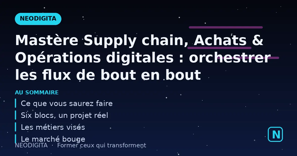Schéma : Mastère Supply chain, Achats & Opérations digitales : orchestrer les flux de bout en bout