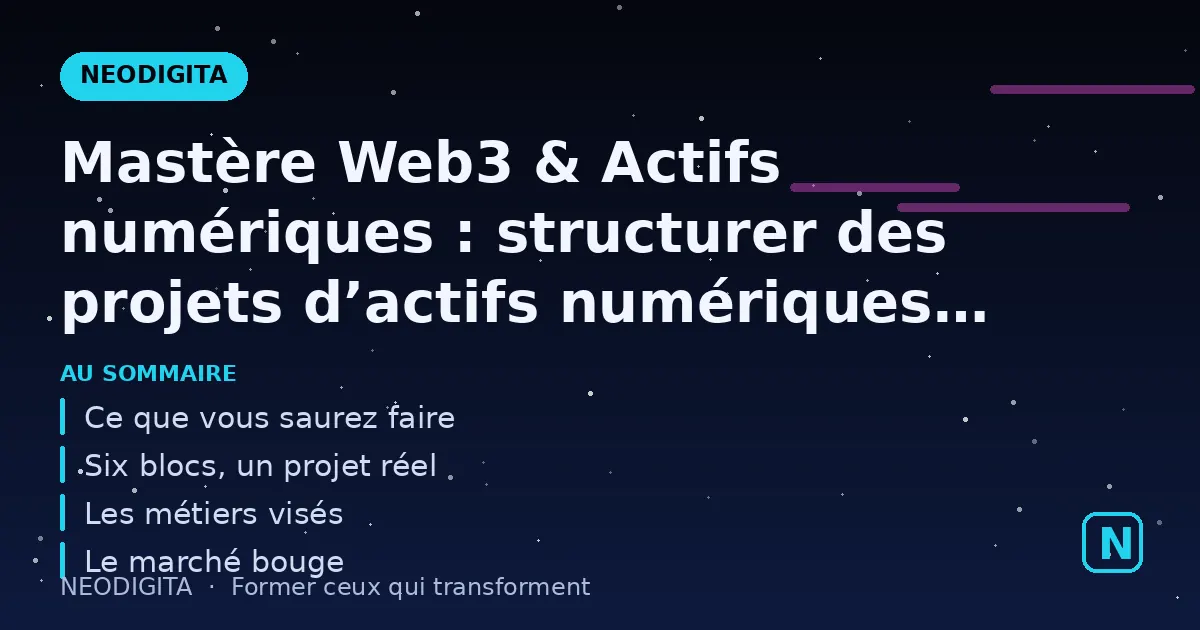 Schéma : Mastère Web3 & Actifs numériques : structurer des projets d’actifs numériques conformes