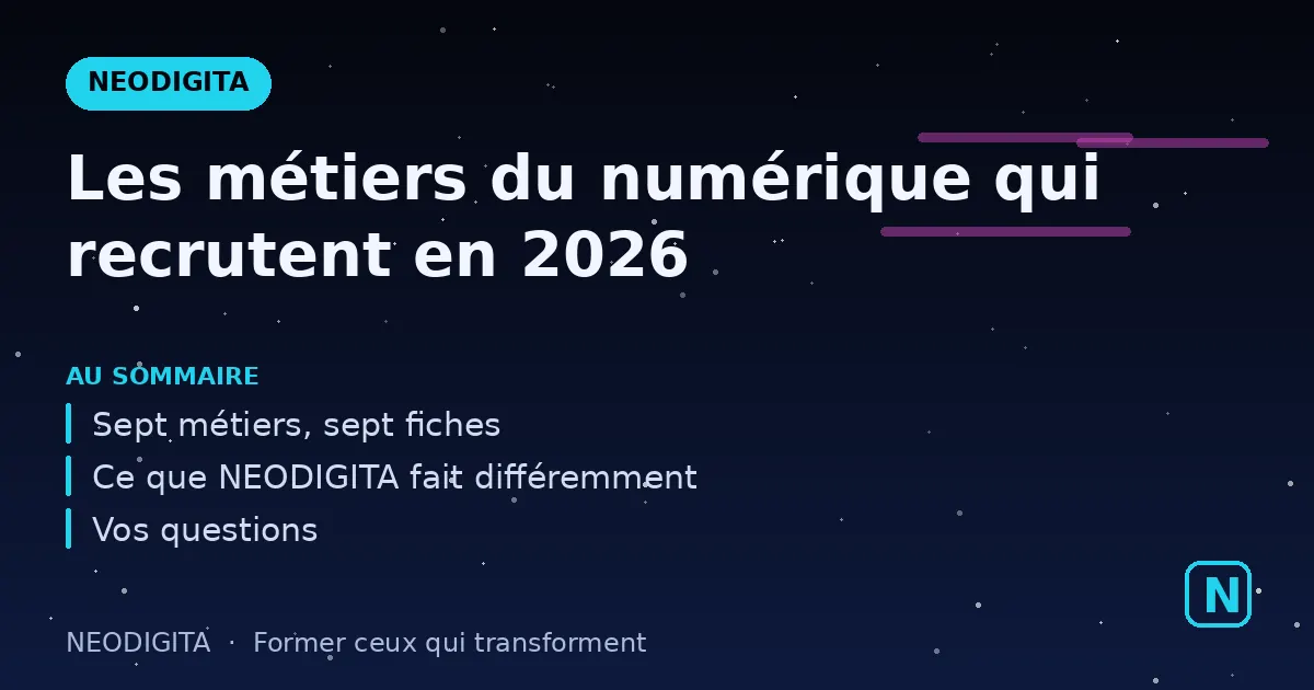 Schéma : Les métiers du numérique qui recrutent en 2026