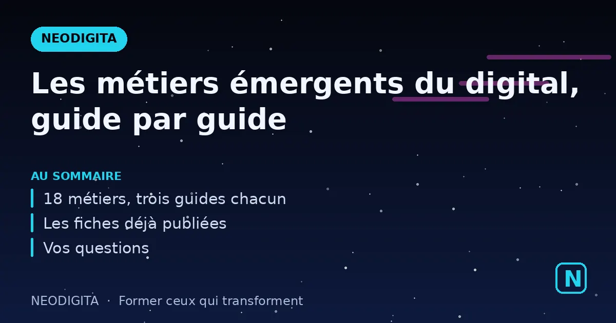 Schéma : Les métiers émergents du digital, guide par guide