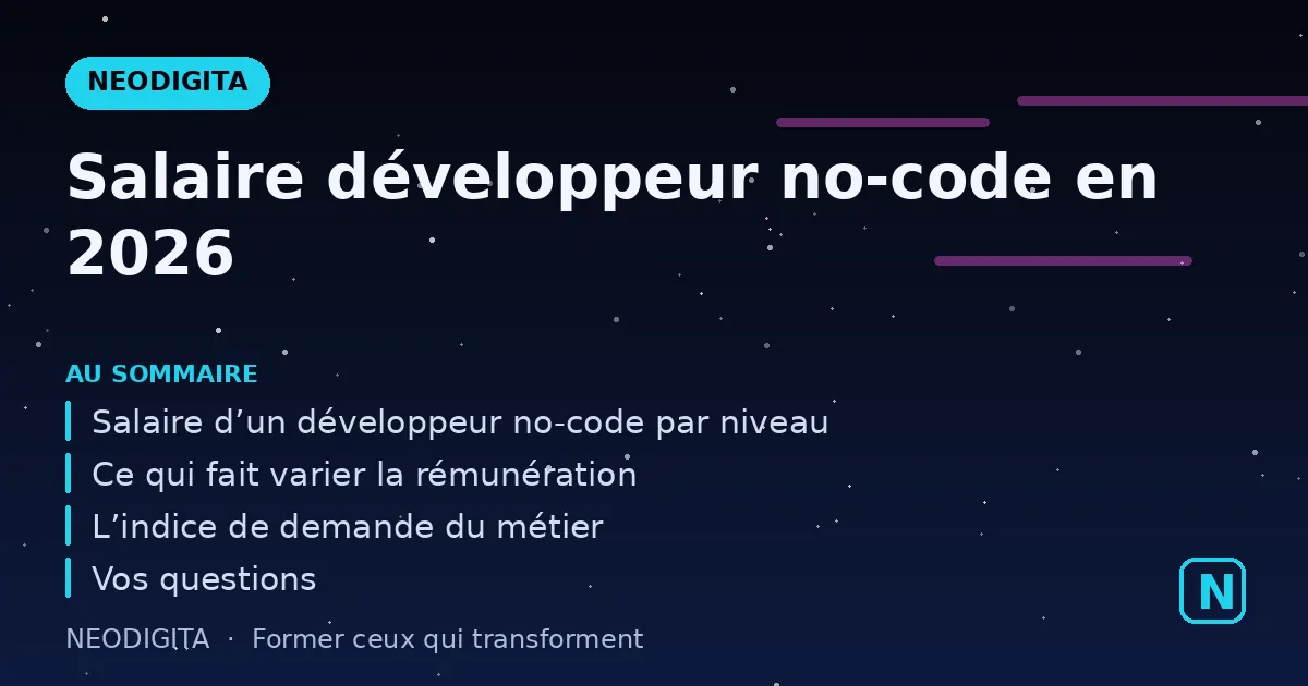 Schéma : Salaire développeur no-code en 2026